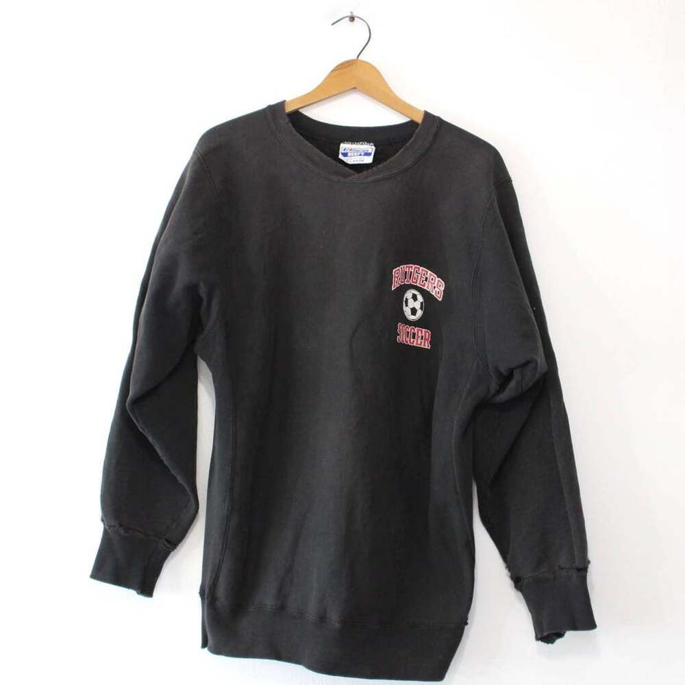 Vintage 90s Rutgers University Soccer Black Sweatshirt XL
